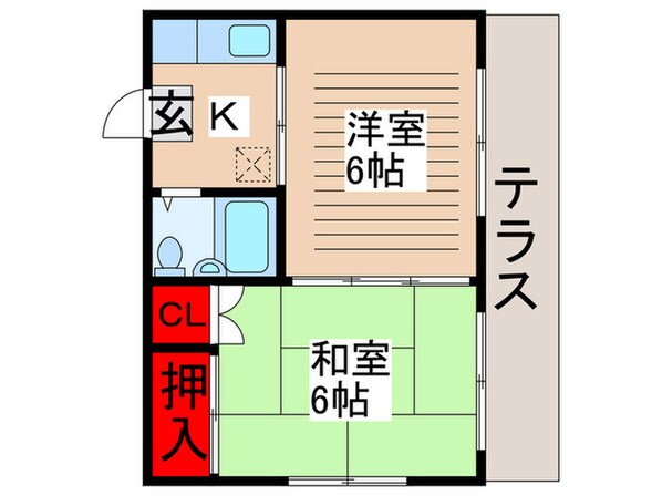 鴨谷ハイツの物件間取画像